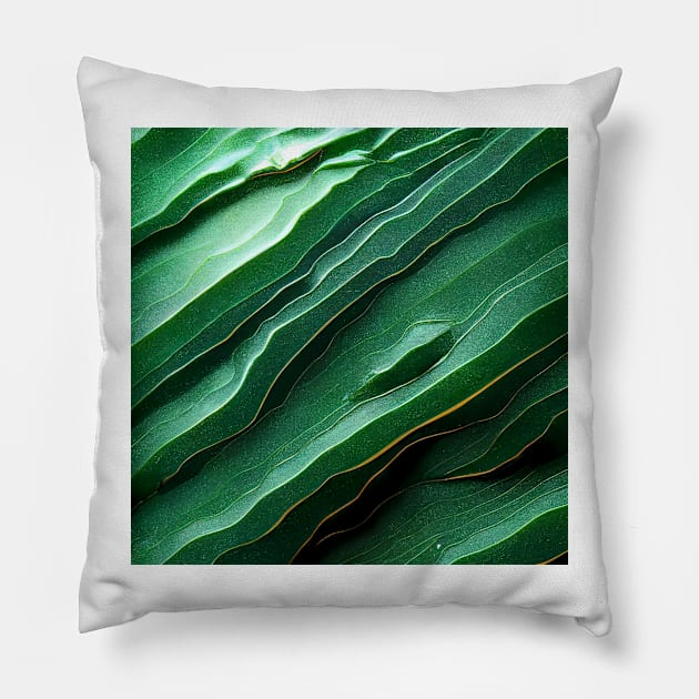 Deepest Emerald Green III Pillow by marbleco