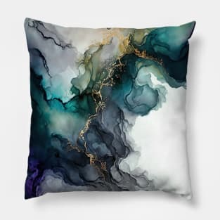 Silent Pool- Abstract Alcohol Ink Art Pillow