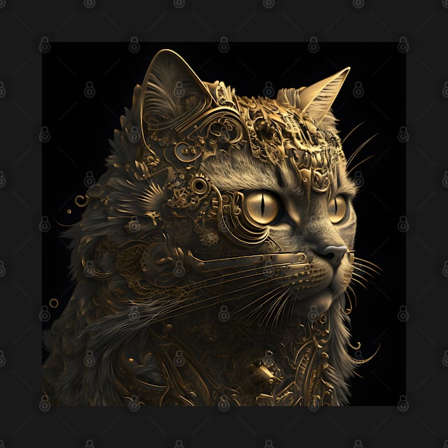 Cat in Gold by ArtisticCorner