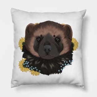 Floral Wolverine Pillow