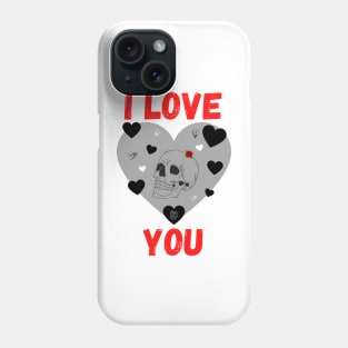 I love you skull, planchette and heart - Gothic Phone Case