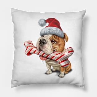 Christmas Bulldog Pillow