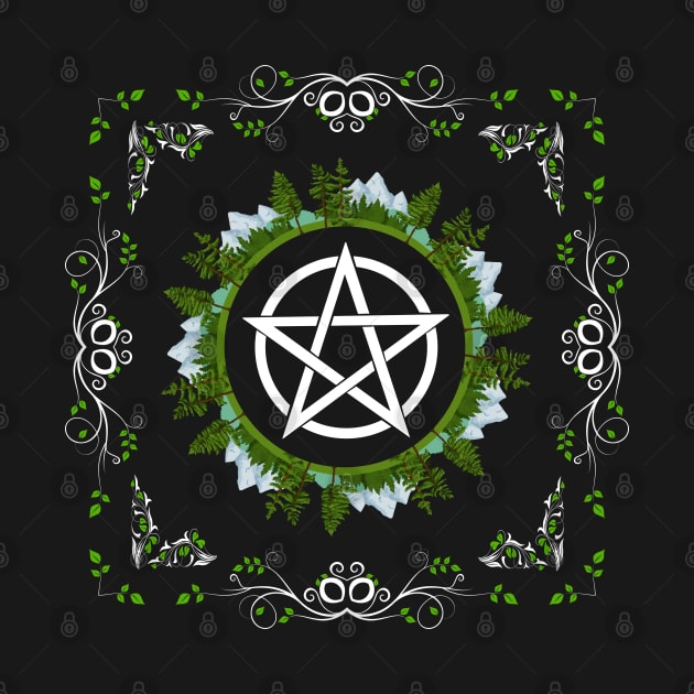 Green Witch Pentacle - Nature Themed Wiccan Pentagram by Occult Designs