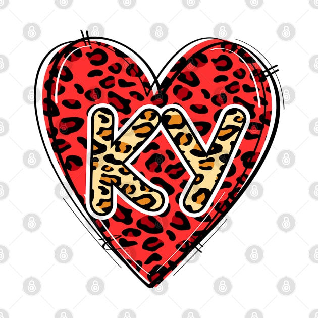 Love Kentucky Leopard Heart KY by lunamoonart