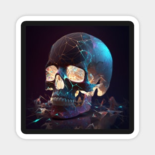 Digital Light Fire Skull Magnet