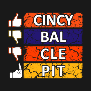 Cincinnati Funny Football Fan Standings Finger T-Shirt