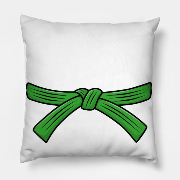 ITF Taekwon-Do costume Green belt 6th gup test Pillow by LaundryFactory