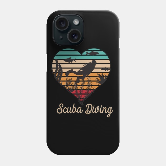 Scuba Diving Vintage Phone Case by Mako Design 