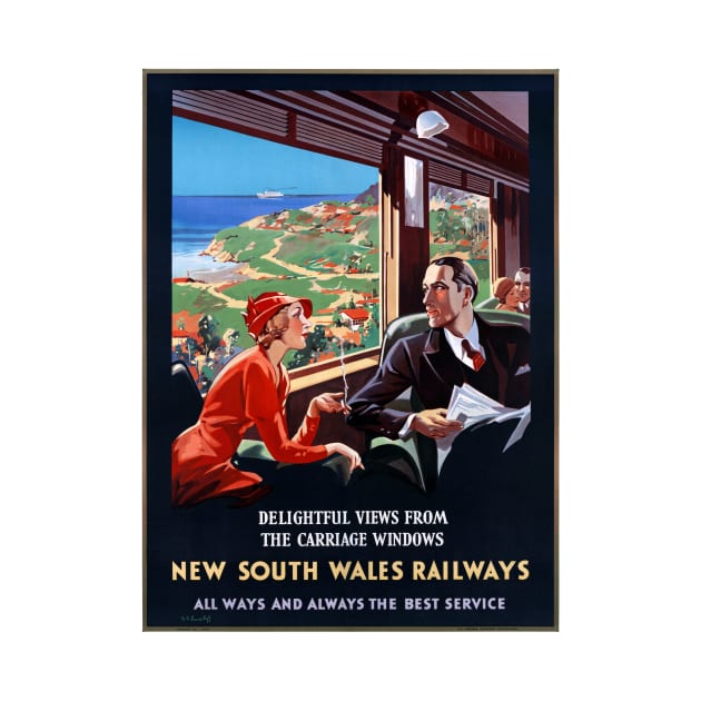 Vintage Travel Poster New South Wales Railways Australia by vintagetreasure