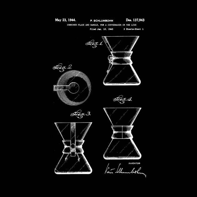 Coffee Chemex patent art / coffee chemex Patent Illustration by Anodyle