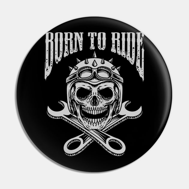 BIKERS SKULL 01 Pin by OXVIANART