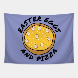 Happy Easter Eggs and Funny Pizza Tapestry