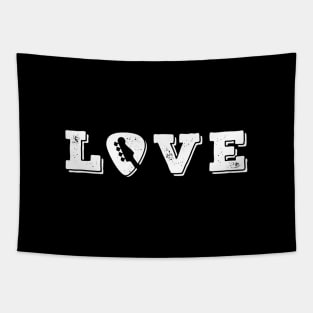 Love Bass Guitar Pick Dark Theme Tapestry