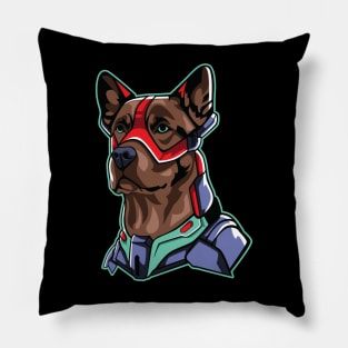 cyborg dog illustration Pillow