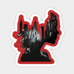 City Girl Silhouette Magnet