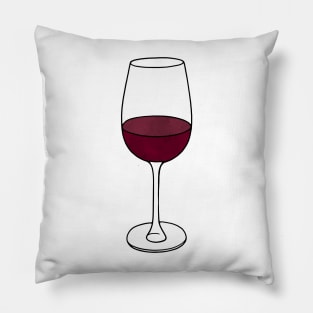 Wine Glass Watercolor Pillow