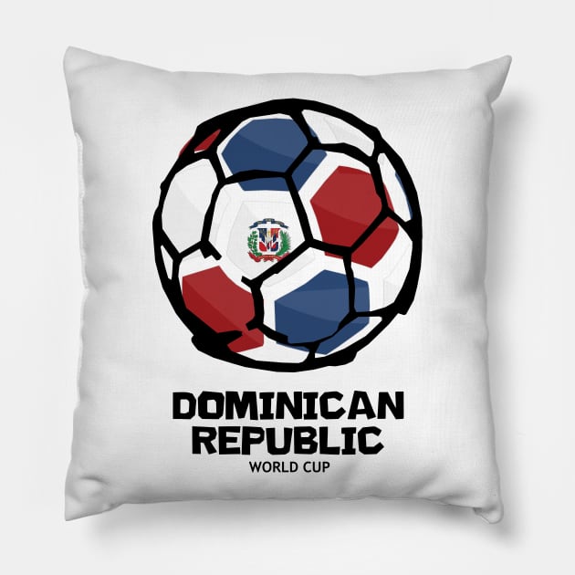 Dominican Republic Football Country Flag Pillow by KewaleeTee