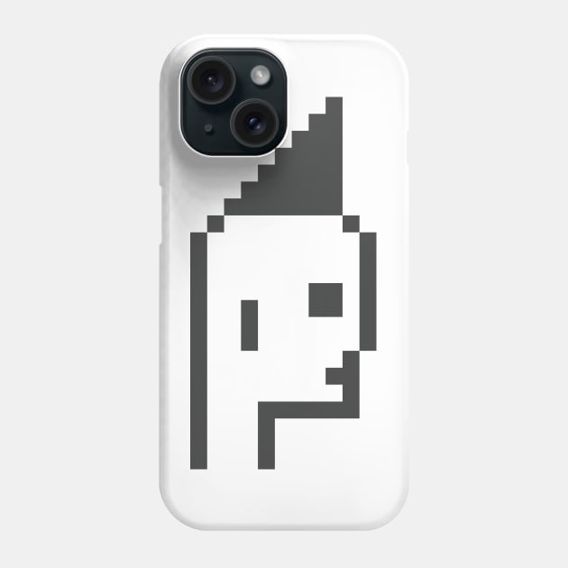 Pixel Art / Cool Mohawk - Black on White / ToolCtypto NFT Phone Case by Magicform