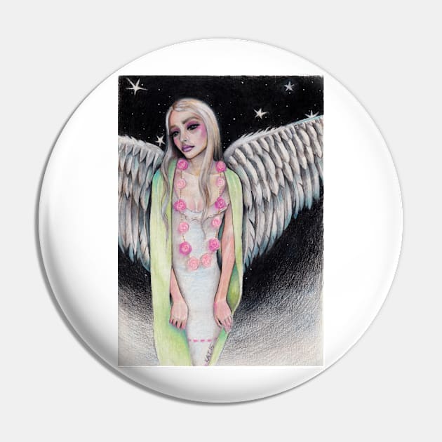 Angel Original Art Illustration Kim Turner Art Pin by KimTurner