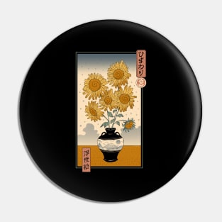 Sunflowers Ukiyo-e Pin