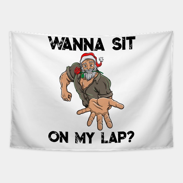 Macho Santa Claus Lewd Christmas Funny Vulgar Filthy Gift Tapestry by TellingTales