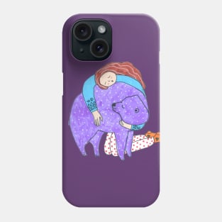 Girl With A Purple Bear Phone Case