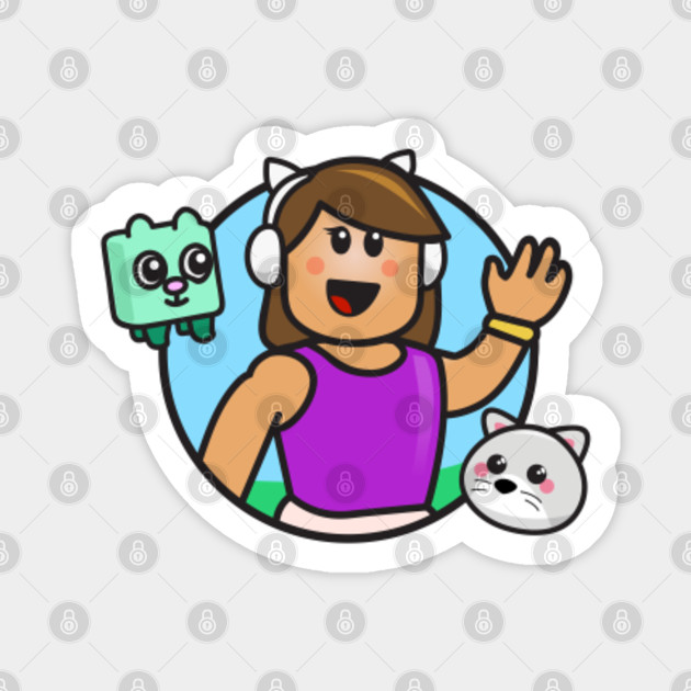 Gamer Girl With Headphones And Pets Roblox Girl Magnes Teepublic Pl - roblox gamer girl roblox