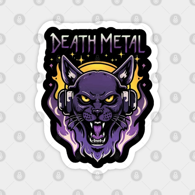 Death Metal Satanic Baphomet Cat Magnet by Aldrvnd