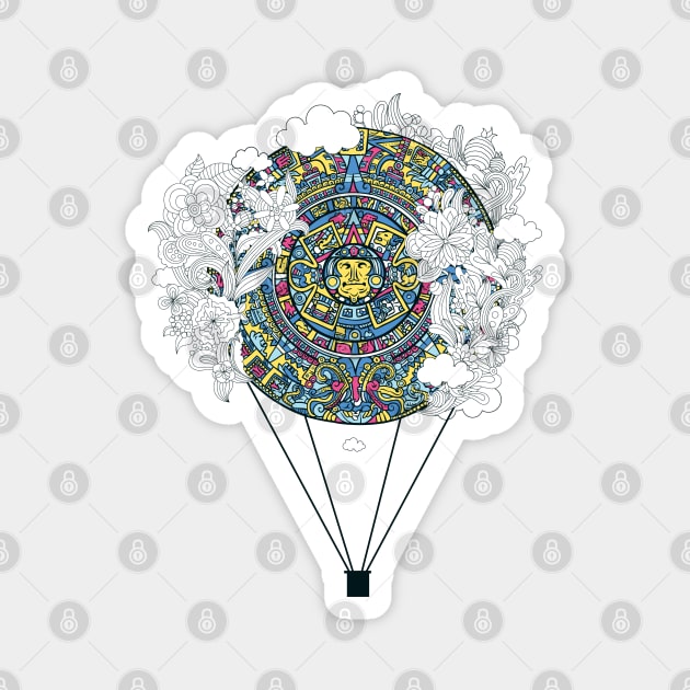 Mayan Calendar Hot Air Balloon Magnet by zuksone