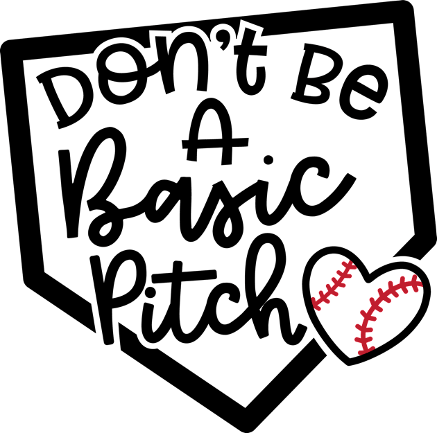 Don't Be A Basic Pitch Baseball Softball Cute Funny Kids T-Shirt by GlimmerDesigns