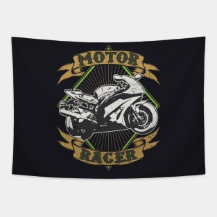 Motor Racer vintage Racing Motorbike Tapestry