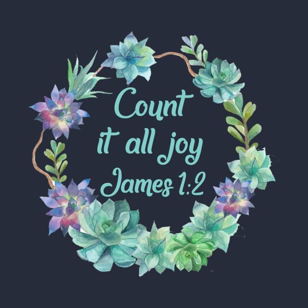 Count it all joy James 1:2 bible quote Jesus God worship witness Christian design by Mummy_Designs