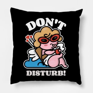 Don't Disturb Cupid Funny Valentines Day Anti Valentine Pillow