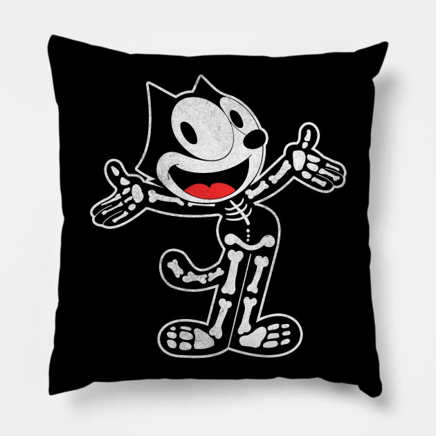 Halloween Skull Felix the cat Pillow by OniSide