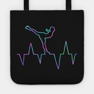 Neon ice skater heartbeat Tote