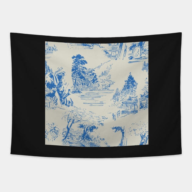 Asian toile Tapestry by B0red