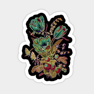 Black Panther Art - Glowing Flowers in the Dark 11 Magnet