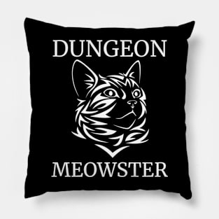 Dungeon Moewster Humor Cat Silhouette Quote Fun RPG Master Pillow