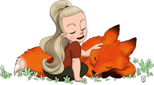 Girl and Fox Magnet