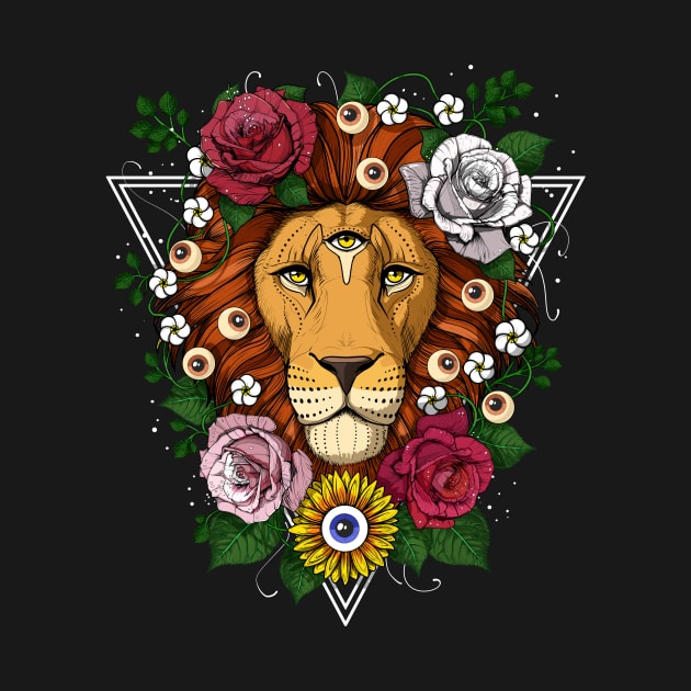 Psychedelic Lion by underheaven