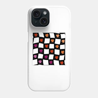 Floral Checker Board - Lesbian Pride Phone Case