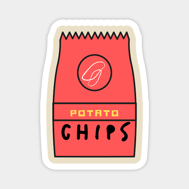 Chips Food Yummy Foodie Delicious Funny Cute Sarcastic Fun Happy Introvert Birthday Gift Magnet by EpsilonEridani