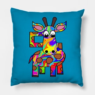 Colorful Giraffe Pillow