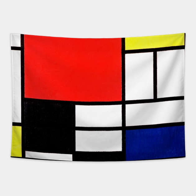 Mondrian Composition with Red, Yellow, Blue, and Black Tapestry by Brasilia Catholic