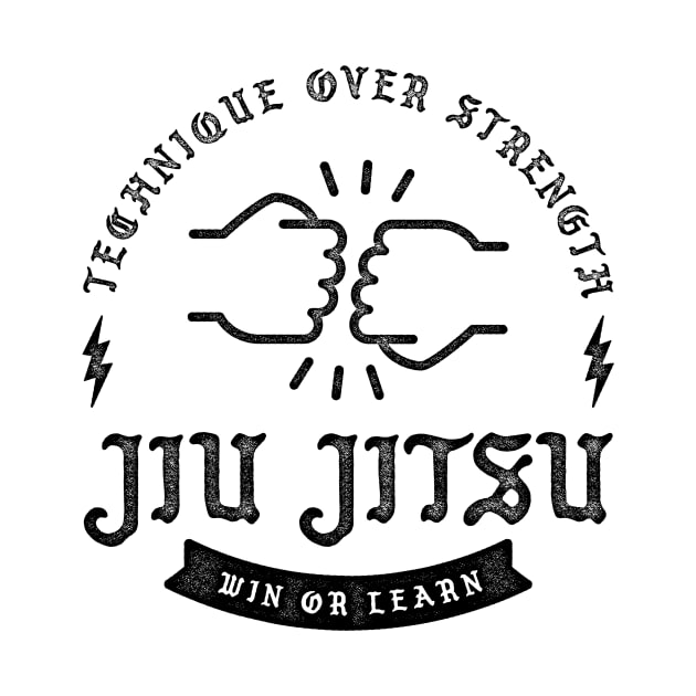 Jiu Jitsu: Blackletter Fist Bump Black by SurfYogaBJJ