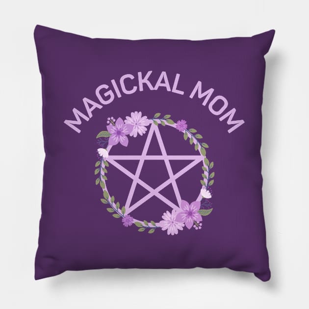 Magickal Mom Midsummer Lilac Pentacle Cheeky Witch® Pillow by Cheeky Witch