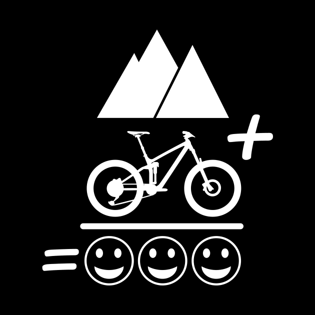 Mountains Biking Lover Mountains + Bike = Happiness Perfect Gift For Mountain Bikers by ChrisWilson