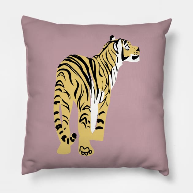 Tiger in lemon Pillow by belettelepink