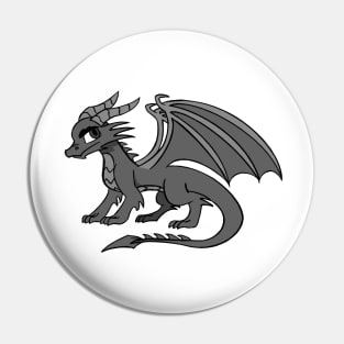 Black and white Fire Dragon - Yol Dovah Pin