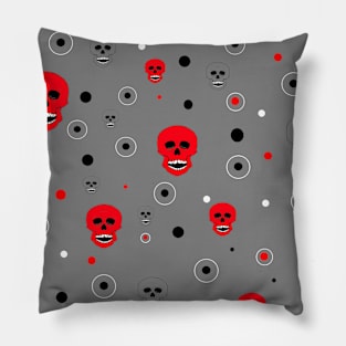 Red Skulls Pillow